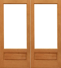WDMA 48x96 Door (4ft by 8ft) Patio Mahogany 1-lite-P/B French Brazilian Wood 1 Panel IG Glass Double Door 1