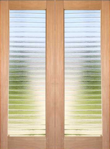 WDMA 48x96 Door (4ft by 8ft) Interior Barn Tropical Hardwood Modern Double Door 1-Lite FG-7 Deco Bars Glass 1