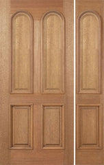 WDMA 50x80 Door (4ft2in by 6ft8in) Exterior Mahogany Legacy Single Door/1side Plain Panel 1