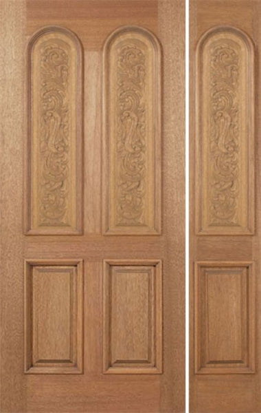 WDMA 50x80 Door (4ft2in by 6ft8in) Exterior Mahogany Legacy Single Door/1side Carved Panel 1