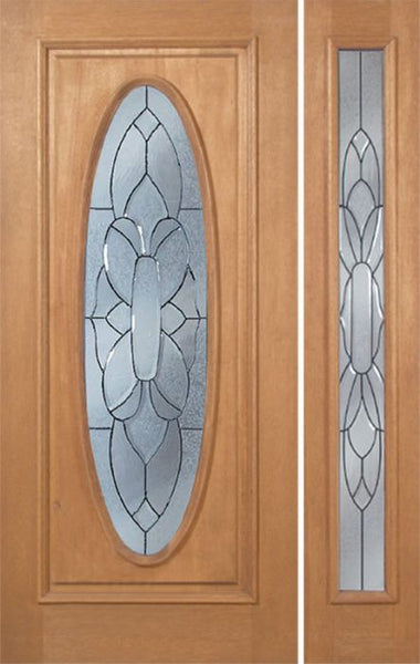 WDMA 50x80 Door (4ft2in by 6ft8in) Exterior Mahogany Gilman Single Door/1side w/ BO Glass 1