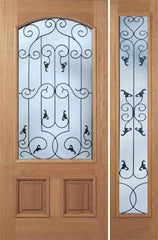 WDMA 50x80 Door (4ft2in by 6ft8in) Exterior Mahogany Naples Single Door/1side w/ WM Glass 1