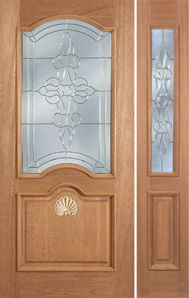 WDMA 50x80 Door (4ft2in by 6ft8in) Exterior Mahogany Franklin Single Door/1side w/ L Glass 1