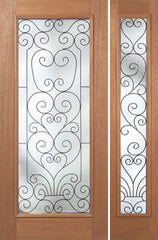WDMA 50x80 Door (4ft2in by 6ft8in) Exterior Mahogany Roma Single Door/1side w/ SM Glass - 6ft8in Tall 1