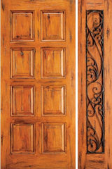 WDMA 50x80 Door (4ft2in by 6ft8in) Exterior Knotty Alder Door with One Sidelight 8-Panel 1