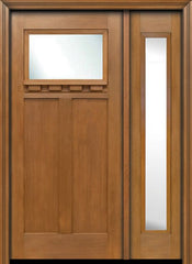 WDMA 50x80 Door (4ft2in by 6ft8in) Exterior Fir Craftsman Top Lite Single Entry Door Sidelight 1