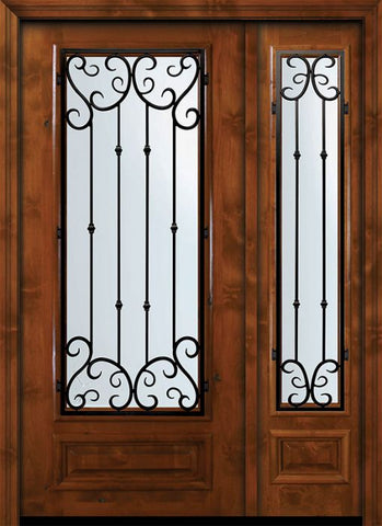 WDMA 50x80 Door (4ft2in by 6ft8in) Exterior Knotty Alder 36in x 80in 3/4 Lite Valencia Alder Door /1side 1