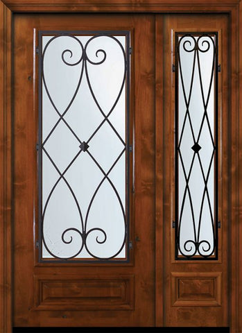 WDMA 50x80 Door (4ft2in by 6ft8in) Exterior Knotty Alder 36in x 80in 3/4 Lite Charleston Alder Door /1side 1