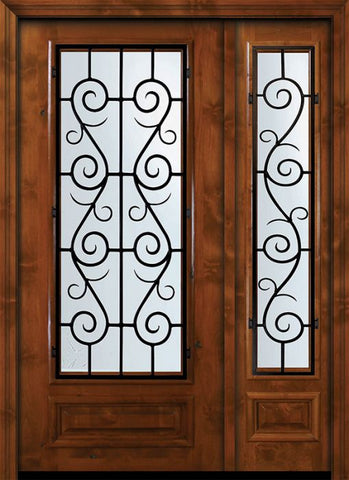 WDMA 50x80 Door (4ft2in by 6ft8in) Exterior Knotty Alder 36in x 80in 3/4 Lite St. Charles Alder Door /1side 1