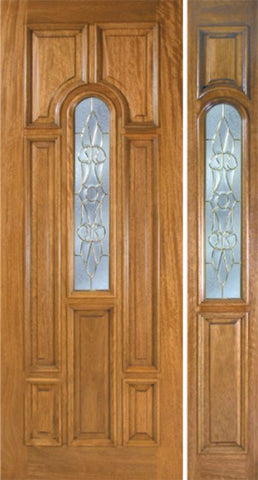 WDMA 50x96 Door (4ft2in by 8ft) Exterior Mahogany Talbot Single Door/1side w/ L Glass 1