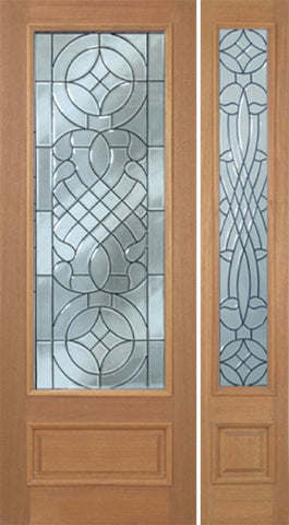 WDMA 50x96 Door (4ft2in by 8ft) Exterior Mahogany Livingston Single Door/1side w/ D Glass - 8ft Tall 1