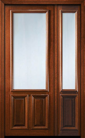 WDMA 50x96 Door (4ft2in by 8ft) Exterior Mahogany 36in x 96in 2/3 Lite Portobello Door /1side 1