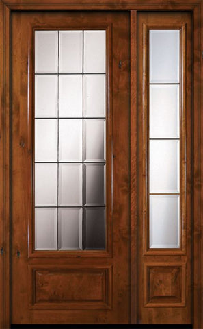 WDMA 50x96 Door (4ft2in by 8ft) Exterior Knotty Alder 96in 3/4 Lite French Alder Door /1side 1
