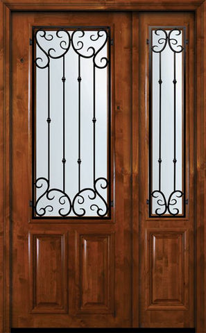 WDMA 50x96 Door (4ft2in by 8ft) Exterior Knotty Alder 36in x 96in 2/3 Lite Valencia Alder Door /1side 1