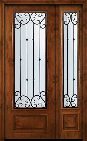 WDMA 50x96 Door (4ft2in by 8ft) Exterior Knotty Alder 36in x 96in 3/4 Lite Valencia Alder Door /1side 1
