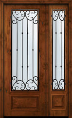 WDMA 50x96 Door (4ft2in by 8ft) Exterior Knotty Alder 36in x 96in 3/4 Lite Valencia Alder Door /1side 1