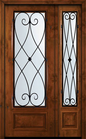 WDMA 50x96 Door (4ft2in by 8ft) Exterior Knotty Alder 36in x 96in 3/4 Lite Charleston Alder Door /1side 1