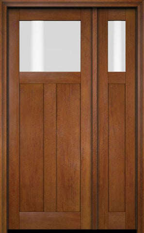 WDMA 51x80 Door (4ft3in by 6ft8in) Exterior Swing Mahogany Top Lite Craftsman Single Entry Door Sidelight 4
