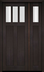 WDMA 51x80 Door (4ft3in by 6ft8in) Exterior Swing Mahogany 3 Horizontal Lite Craftsman Single Entry Door Sidelight 2