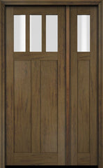 WDMA 51x80 Door (4ft3in by 6ft8in) Exterior Swing Mahogany 3 Horizontal Lite Craftsman Single Entry Door Sidelight 3