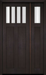 WDMA 51x80 Door (4ft3in by 6ft8in) Exterior Swing Mahogany 4 Horizontal Lite Craftsman Single Entry Door Sidelight 2
