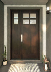 WDMA 51x80 Door (4ft3in by 6ft8in) Exterior Swing Mahogany 4 Lite Craftsman Single Entry Door Sidelight 3