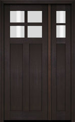 WDMA 51x80 Door (4ft3in by 6ft8in) Exterior Swing Mahogany 4 Lite Craftsman Single Entry Door Sidelight 4