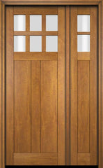 WDMA 51x80 Door (4ft3in by 6ft8in) Exterior Swing Mahogany 6 Lite Craftsman Single Entry Door Sidelight 1