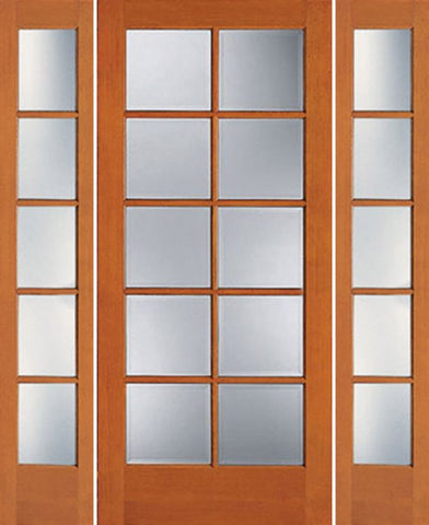 WDMA 52x80 Door (4ft4in by 6ft8in) Exterior Fir 1510 10-Lite Door Sidelights 1