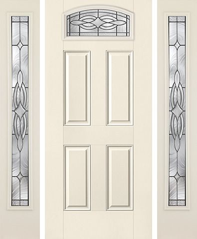 WDMA 52x80 Door (4ft4in by 6ft8in) Exterior Smooth Wellesley Camber Top Lite 4 Panel Star Door 2 Sides 1