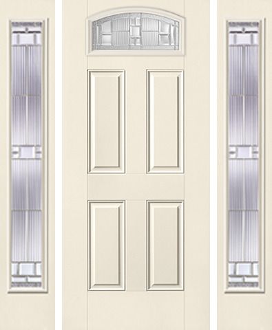 WDMA 52x80 Door (4ft4in by 6ft8in) Exterior Smooth SaratogaTM Camber Top Lite 4 Panel Star Door 2 Sides 1