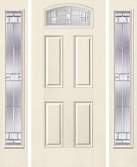 WDMA 52x80 Door (4ft4in by 6ft8in) Exterior Smooth SaratogaTM Camber Top Lite 4 Panel Star Door 2 Sides 1