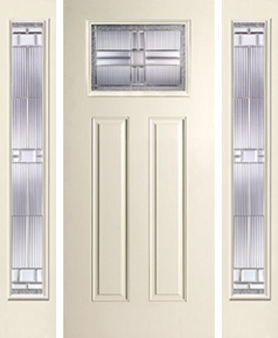 WDMA 52x80 Door (4ft4in by 6ft8in) Exterior Smooth SaratogaTM Craftsman Lite 2 Panel Star Door 2 Sides 1
