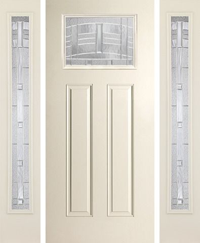 WDMA 52x80 Door (4ft4in by 6ft8in) Exterior Smooth MaplePark Craftsman Lite 2 Panel Star Door 2 Sides 1