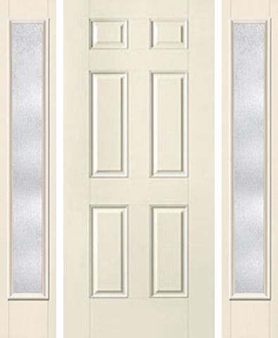 WDMA 52x80 Door (4ft4in by 6ft8in) Exterior Smooth 6 Panel Star Door 2 Sides Rainglass Full Lite 1