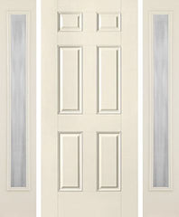 WDMA 52x80 Door (4ft4in by 6ft8in) Exterior Smooth 6 Panel Star Door 2 Sides Chinchilla Full Lite Sidelight Flush 1