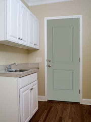 WDMA 52x80 Door (4ft4in by 6ft8in) Exterior Smooth 2 Panel Square Top Star Door 2 Sides Rainglass Full Lite 2