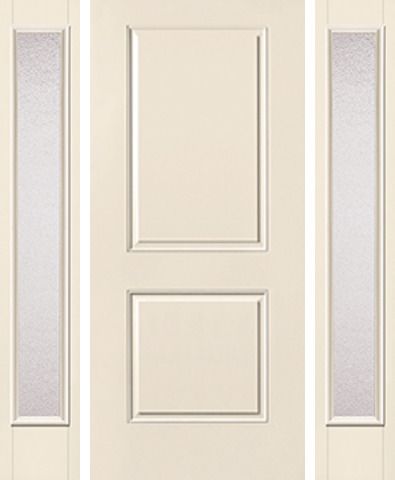 WDMA 52x80 Door (4ft4in by 6ft8in) Exterior Smooth 2 Panel Square Top Star Door 2 Sides Granite Full Lite 1