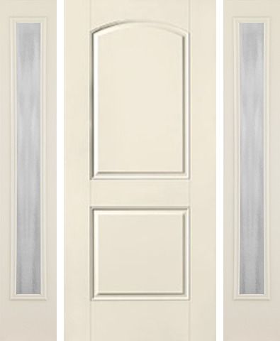 WDMA 52x80 Door (4ft4in by 6ft8in) Exterior Smooth 2 Panel Soft Arch Star Door 2 Sides Chinchilla Full Lite 1