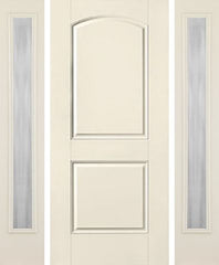 WDMA 52x80 Door (4ft4in by 6ft8in) Exterior Smooth 2 Panel Soft Arch Star Door 2 Sides Chinchilla Full Lite 1