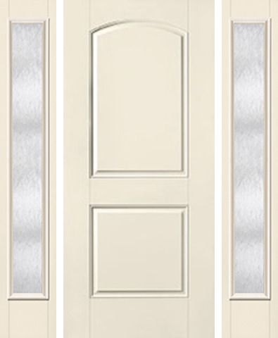 WDMA 52x80 Door (4ft4in by 6ft8in) Exterior Smooth 2 Panel Soft Arch Star Door 2 Sides Chord Full Lite 1