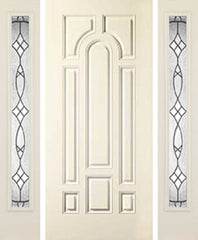 WDMA 52x80 Door (4ft4in by 6ft8in) Exterior Smooth 8 Panel Star Door 2 Sides Blackstone Full Lite Sidelight Flush 1
