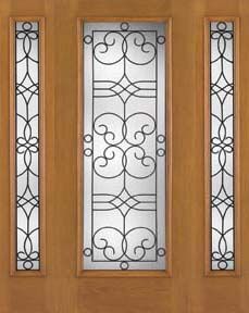 WDMA 52x80 Door (4ft4in by 6ft8in) Exterior Oak Fiberglass Impact Door Full Lite Salinas 6ft8in 2 Sidelight 1