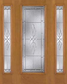 WDMA 52x80 Door (4ft4in by 6ft8in) Exterior Oak Fiberglass Impact Door Full Lite Kensington 6ft8in 2 Sidelight 1