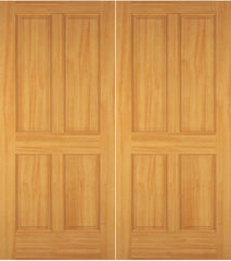 WDMA 52x96 Door (4ft4in by 8ft) Exterior Swing Maple Wood 4 Panel Colonial Double Door 1