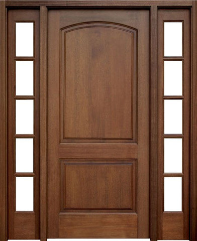 WDMA 52x96 Door (4ft4in by 8ft) Exterior Mahogany Belle Meade Impact Single Door/2Sidelight 1