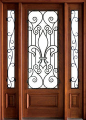 WDMA 52x96 Door (4ft4in by 8ft) Exterior Mahogany Bienville Single/2Sidelight Wakefield 1