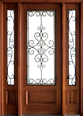 WDMA 52x96 Door (4ft4in by 8ft) Exterior Mahogany Gilford Single/2Sidelight Wakefield 1
