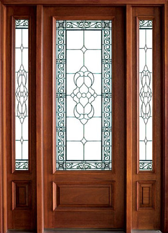 WDMA 52x96 Door (4ft4in by 8ft) Exterior Mahogany Lake Norman Single/2Sidelight Wakefield 1