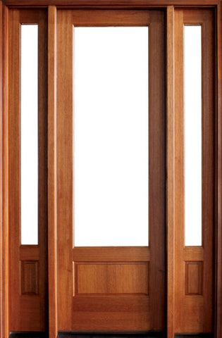 WDMA 52x96 Door (4ft4in by 8ft) French Mahogany Alexandria 1 Lite Impact Single Door/2Sidelight 1-3/4 Thick 1